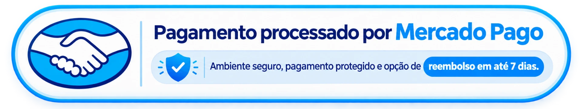 Pagamento processado por Mercado Pago — ambiente seguro